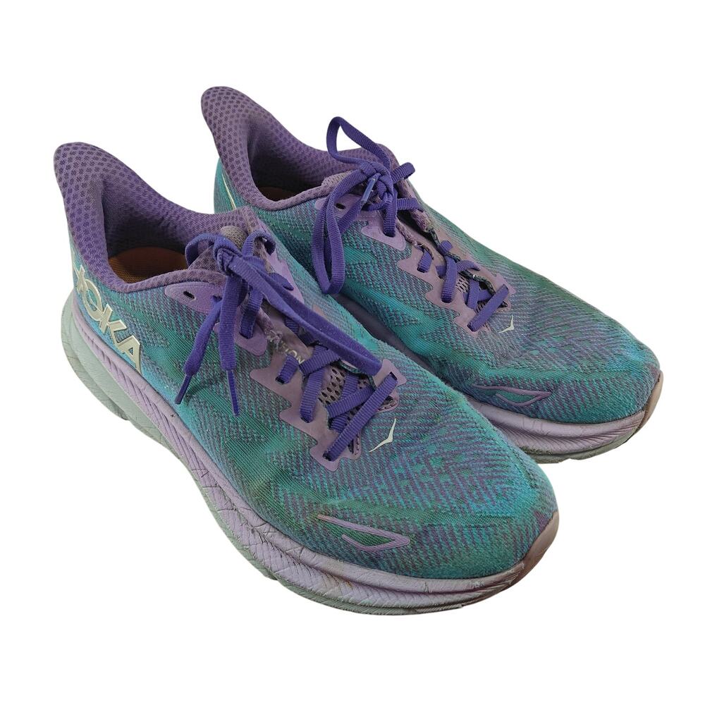 Hoka One One Clifton 9 Sneakers Women Running Shoes Blue Purple Athletic 9.5B